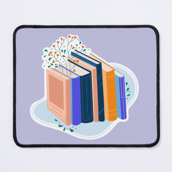 Item preview, Stack of books to read in flat design style with plants. designed and sold by creativecornr.