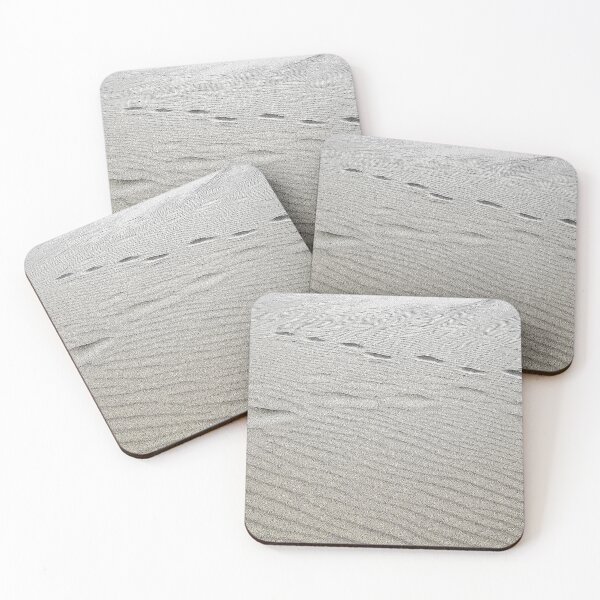Item preview, Foots steps on sandy rippled beach designed and sold by Nick Pautrat.