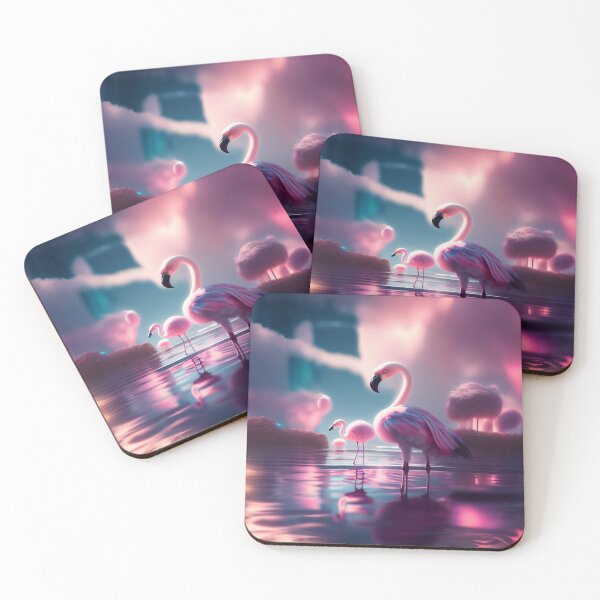 Item preview, Futuristic pink flamingos designed and sold by WeedSplifs.