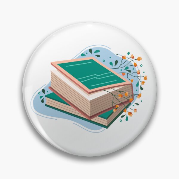 Item preview, Stack of books to read in flat design style with plants. designed and sold by creativecornr.