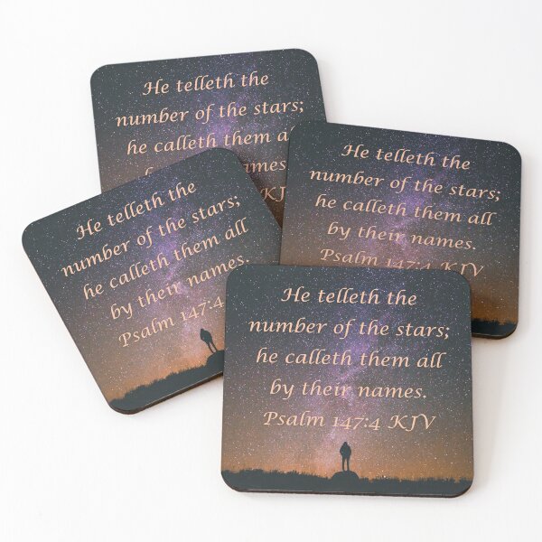 Item preview, Psalm 147:4 King James Version Bible Verse designed and sold by Caregiverology.
