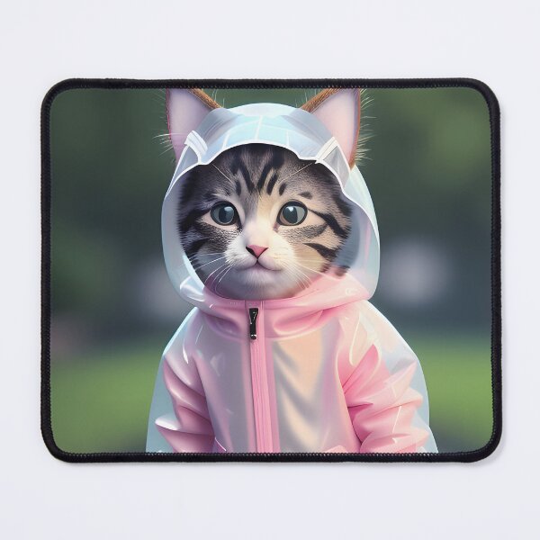Item preview, cat with a raincoat - Modern digital art designed and sold by Ai-michiart.