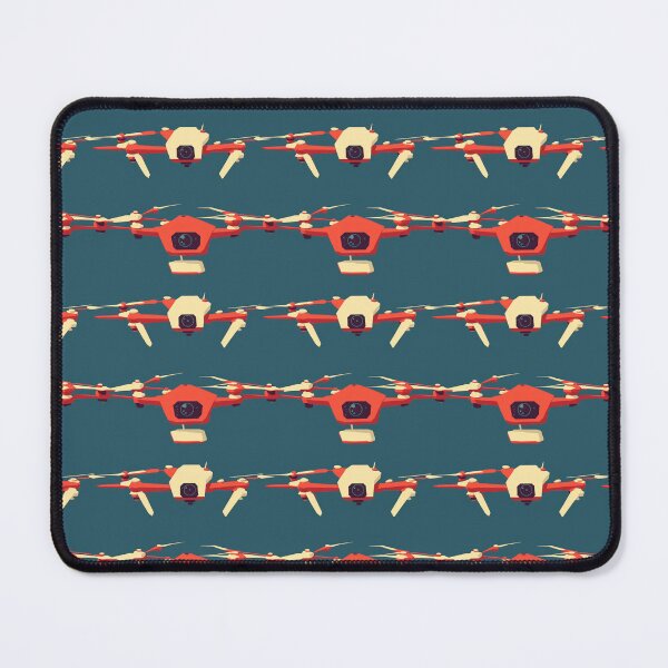 Item preview, Red and White Drone Pattern on Dark Blue Background designed and sold by Aaron2610.