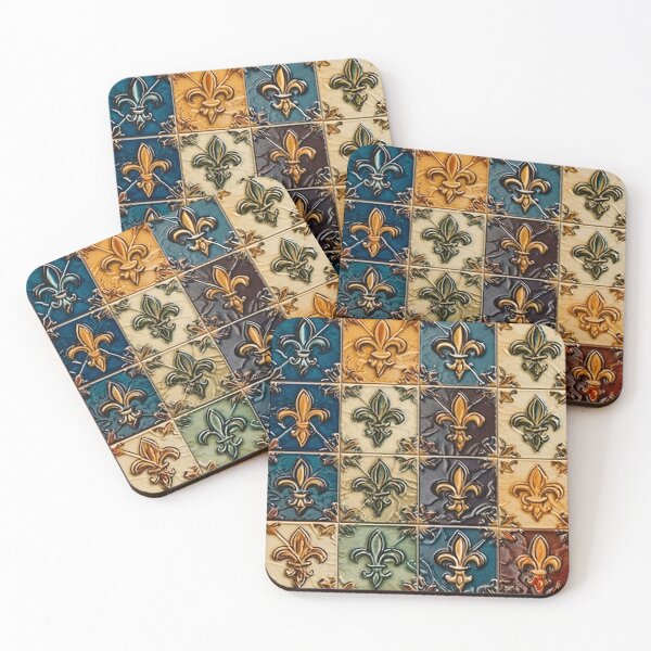 Item preview, Colorful French Royal Lilies Tiled Design Reminiscent of Former Glory designed and sold by Juuskus.