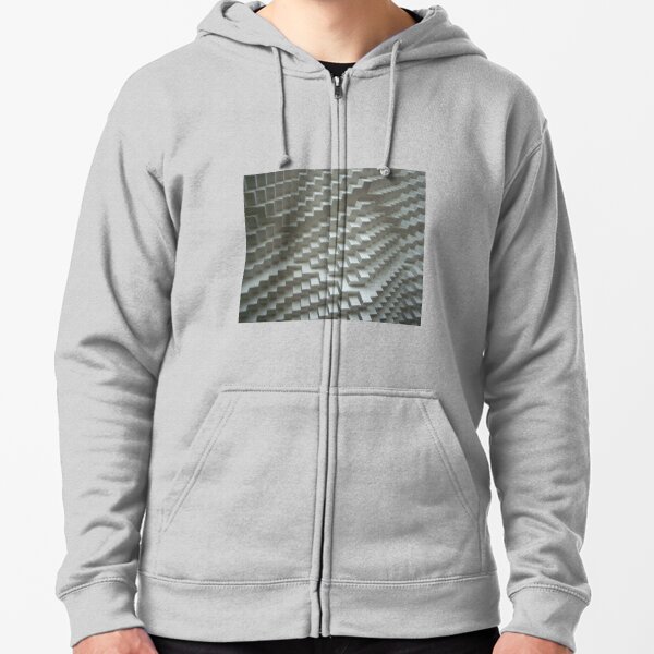 3D Surface Zipped Hoodie