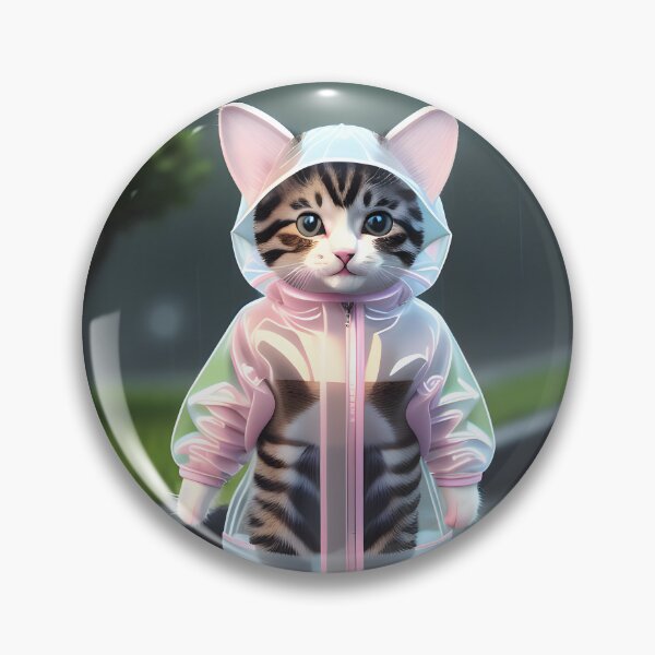 Item preview, cat with a raincoat - Arte digital moderno designed and sold by Ai-michiart.