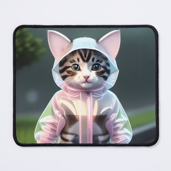 Item preview, cat with a raincoat - Modern digital art designed and sold by Ai-michiart.