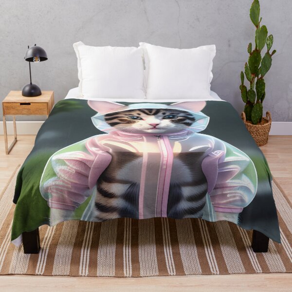 Item preview, cat with a raincoat - Modern digital art designed and sold by Ai-michiart.