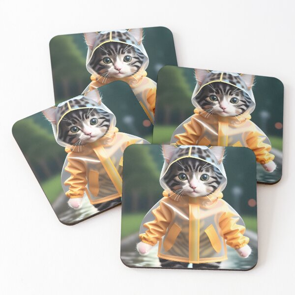 Item preview, cat with a raincoat - Modern digital art designed and sold by Ai-michiart.