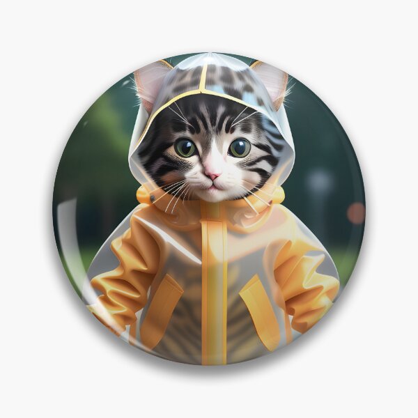 Item preview, cat with a raincoat - Arte digital moderno designed and sold by Ai-michiart.