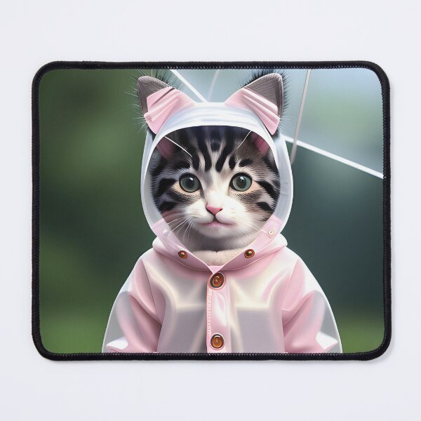 Item preview, cat with a raincoat - Modern digital art designed and sold by Ai-michiart.