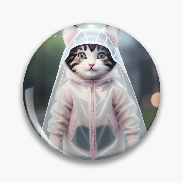 Item preview, cat with a raincoat - Arte digital moderno designed and sold by Ai-michiart.