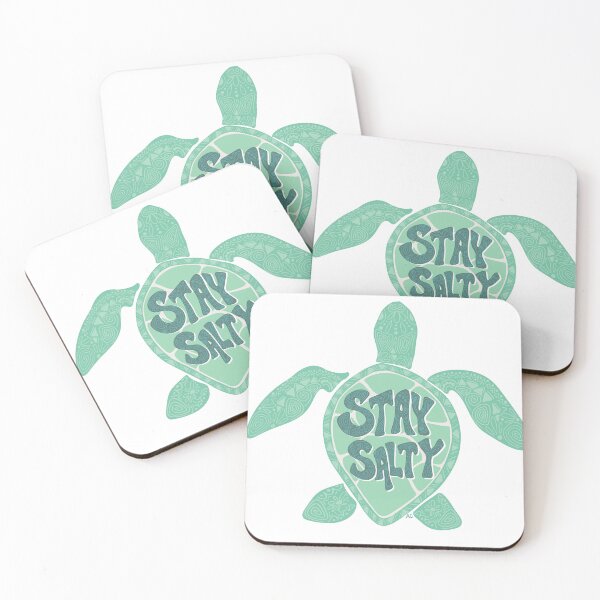 Item preview, Stay Salty Zentangle Sea Turtle Art designed and sold by SurfPixieArt.