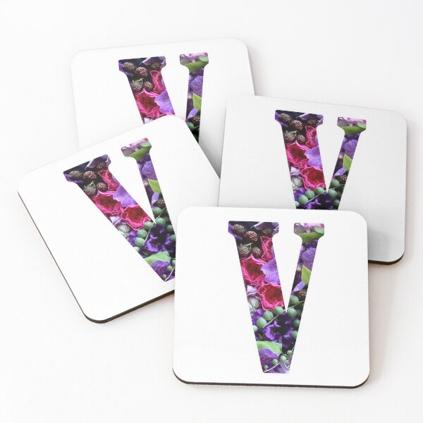 Aperçu de l'œuvre Monogramme V Botanique. Dessin détaillé de fleurs d'ORCHIDÉES Sticker créée et vendue par Cici-Chan.