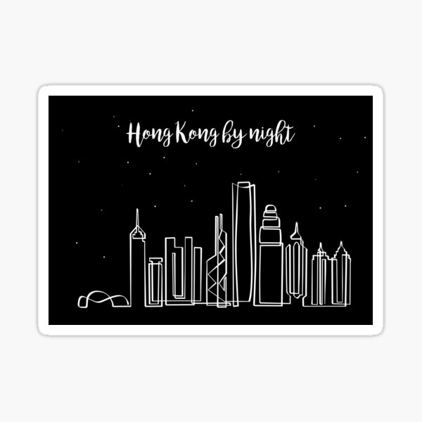 Hong Kong skyline by night Sticker