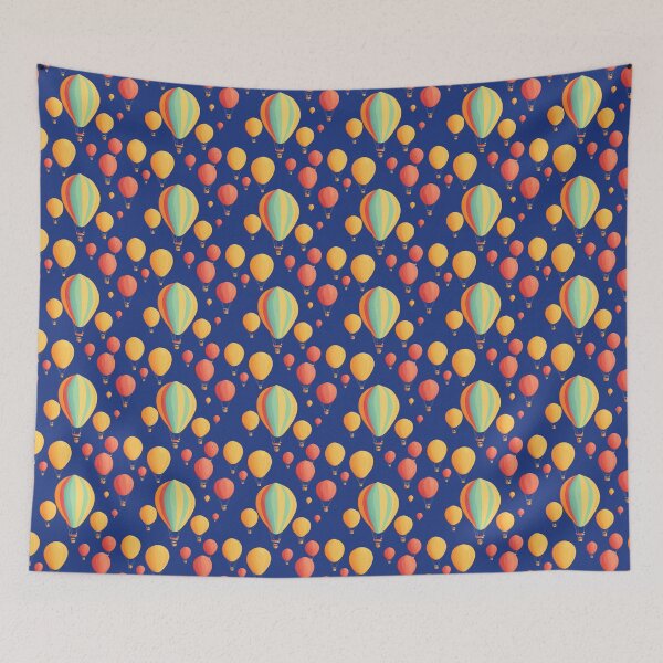 Item preview, Vibrant Hot Air Balloons on Blue Background designed and sold by Aaron2610.