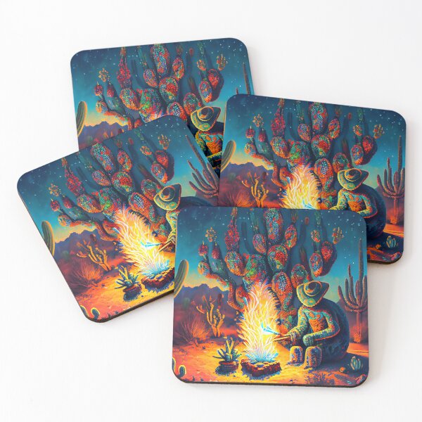 Item preview, 'Cactus Ceremony' Wachuma San Pedro Peyote Grandfather Fire Late Night Mescaline Scene designed and sold by ga-arts.