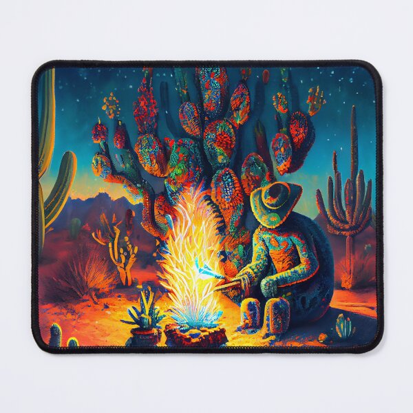Item preview, 'Cactus Ceremony' Wachuma San Pedro Peyote Grandfather Fire Late Night Mescaline Scene designed and sold by ga-arts.