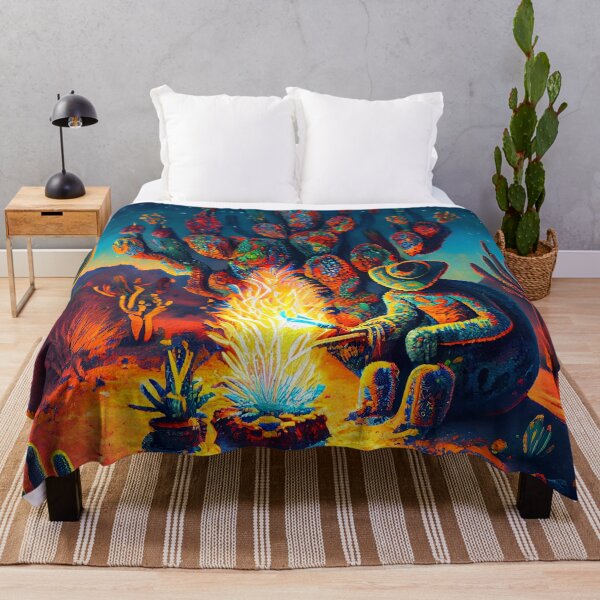 Item preview, 'Cactus Ceremony' Wachuma San Pedro Peyote Grandfather Fire Late Night Mescaline Scene designed and sold by ga-arts.