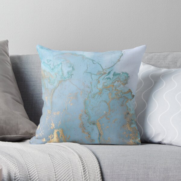 Blue and Gold Throw Pillow