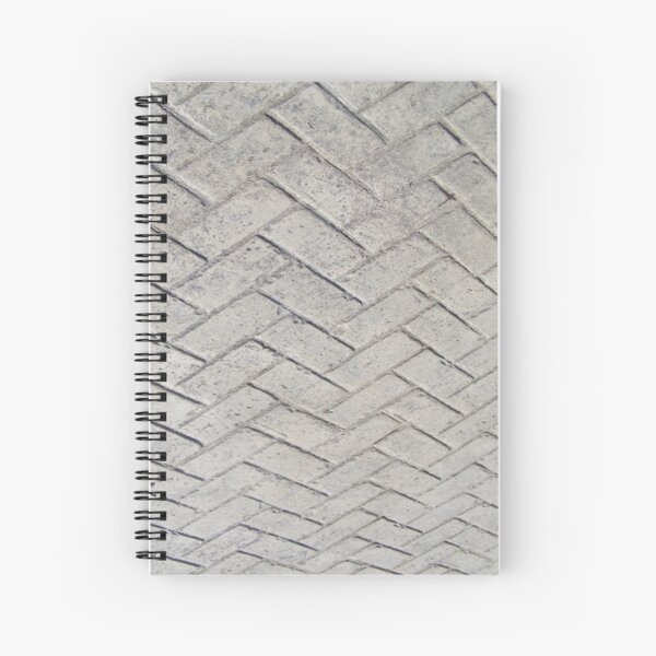 Bricks, background, patterns, grey, gray, cement, concrete, textures Spiral Notebook