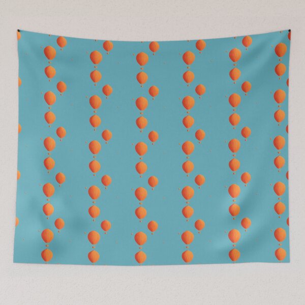 Item preview, Vibrant Orange Hot Air Balloons on Blue Background designed and sold by Aaron2610.