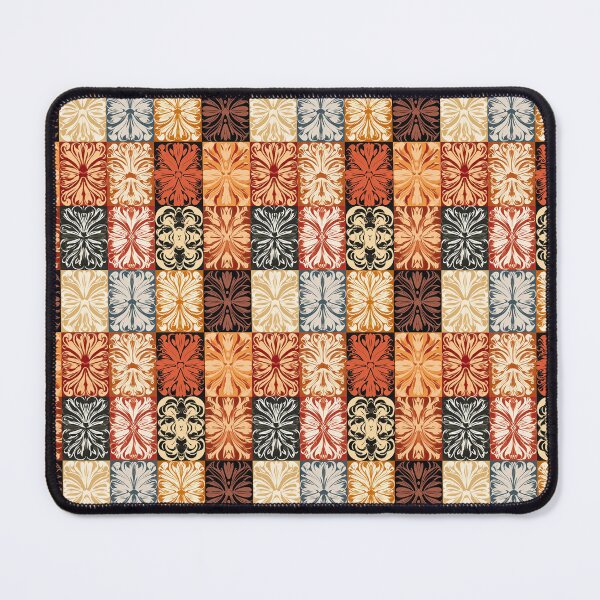 Item preview, Colorful vector tiles with floral designs in orange, black and blue designed and sold by DAHAS.