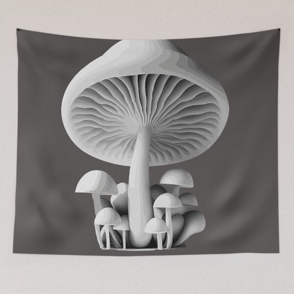 Item preview, Love Magic Mushroom | Monochromatic Mycelium | Grayscale Grove designed and sold by mindexploration.