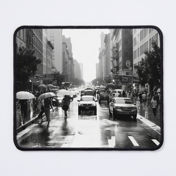 Item preview, New York Cityscape Black and White Street Avenue USA City Pedestrians Traffic designed and sold by Univers Noir et Blanc.