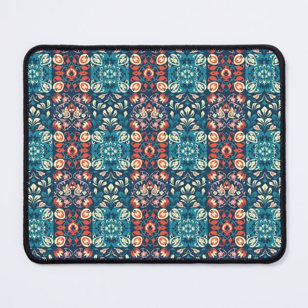Item preview, Colorful vector tiles with floral designs in red and blue designed and sold by DAHAS.