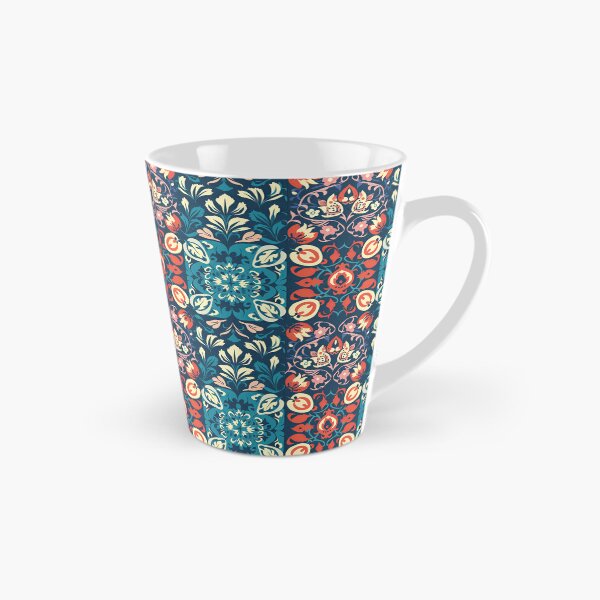 Artikelvorschau, Bunte Vektorfliesen mit floralen Mustern in Rot und Blau entworfen und verkauft von DAHAS.