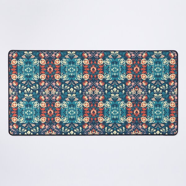 Item preview, Colorful vector tiles with floral designs in red and blue designed and sold by DAHAS.