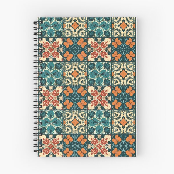 Item preview, Azulejos vectoriales coloridos con diseños florales en naranja y verde designed and sold by DAHAS.