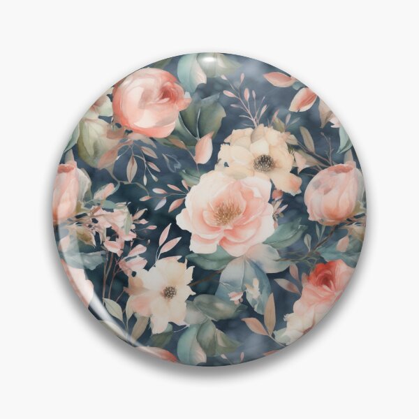 Item preview, Watercolor Floral roses on bluish background designed and sold by JoyfulNymph.