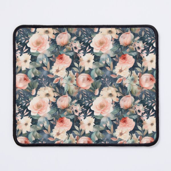 Item preview, Watercolor Floral roses on bluish background designed and sold by JoyfulNymph.