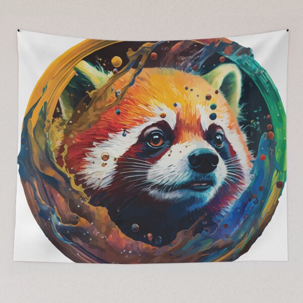 Item preview, A Red Panda in Paint Globe - Spirit Animals in Vibrant Color designed and sold by GVRDesign.