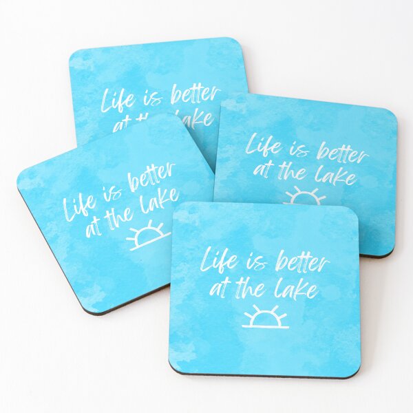 Item preview, Life is Better at the Lake Aqua Blue Watercolor Design designed and sold by rosaliemillen.