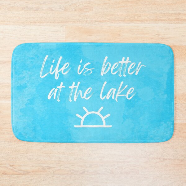 Item preview, Life is Better at the Lake Aqua Blue Watercolor Design designed and sold by rosaliemillen.
