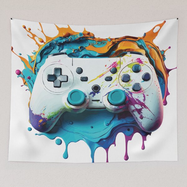 Item preview, A Game Controller with Paint Splash - Vibrant Gamer designed and sold by GVRDesign.