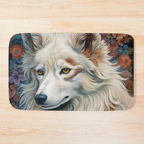 Item preview, Floral American Eskimo Dog Pop Art 5 designed and sold by DiatomDesigns.