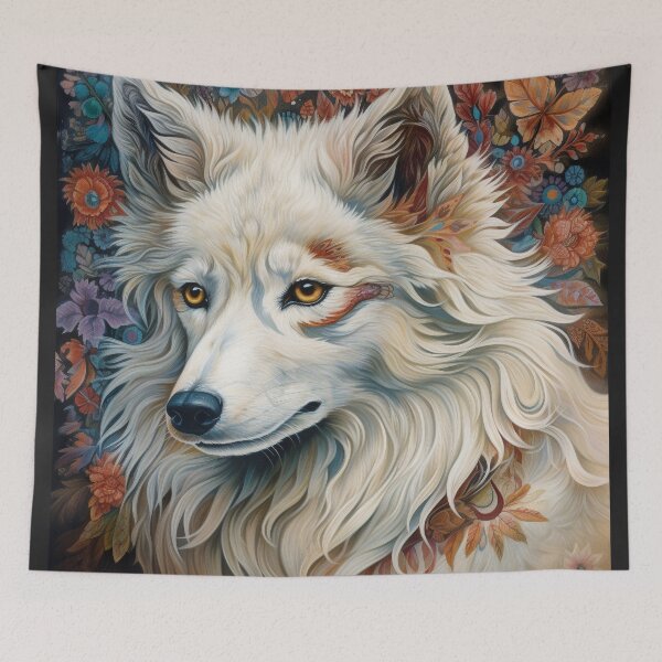Item preview, Floral American Eskimo Dog Pop Art 5 designed and sold by DiatomDesigns.