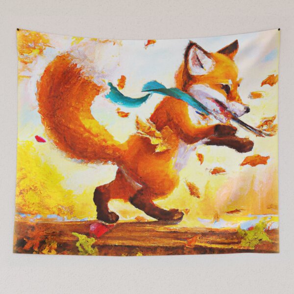 Item preview, Red Fox Facing Fall Wind. Buy Now designed and sold by Health And Fitness Posts e-Store.