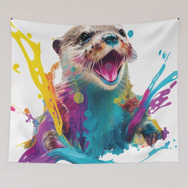 Item preview, An Otter Splashing in Water - Animals in Vibrant Color designed and sold by GVRDesign.