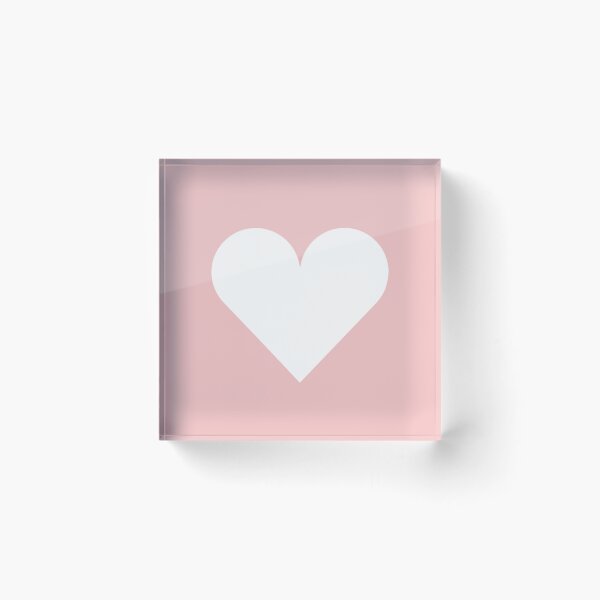 Item preview, Single WHITE LOVE HEART on a BABY PINK Background designed and sold by RachelMacht.