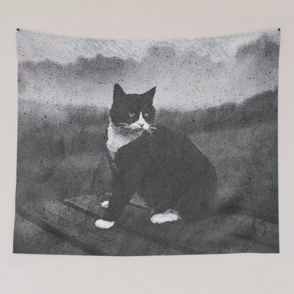 Item preview, Tuxedo Cat watercolor style designed and sold by A. Koh.