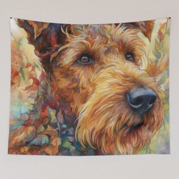 Item preview, Floral Airedale Terrier Dog Pop Art 4 designed and sold by DiatomDesigns.