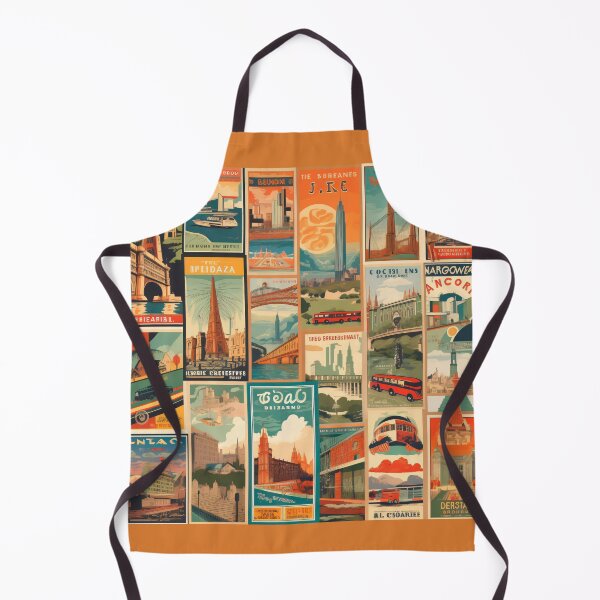 Item preview, Vintage-Inspired Retro Travel Map Patterns with US and German Landmarks designed and sold by Juuskus.