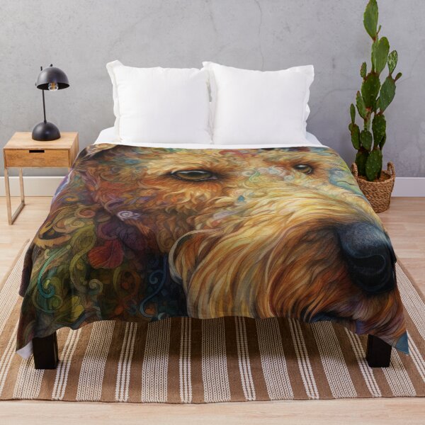 Aperçu de l'œuvre Floral Airedale Terrier Chien Pop Art 5 créée et vendue par DiatomDesigns.
