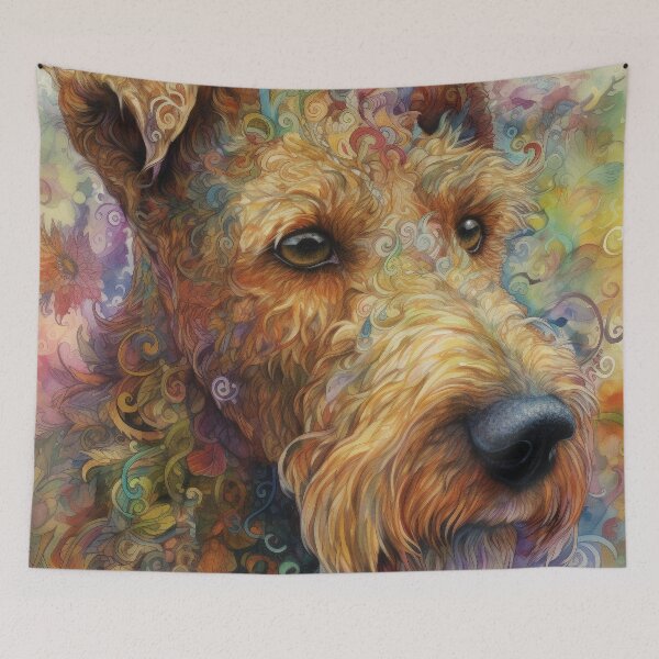Item preview, Floral Airedale Terrier Dog Pop Art 5 designed and sold by DiatomDesigns.