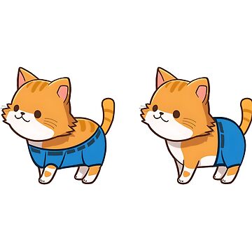 Cat Wearing Pants Stickers for Sale